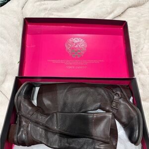 Vince Camuto Brown Leather Knee high Riding Boots